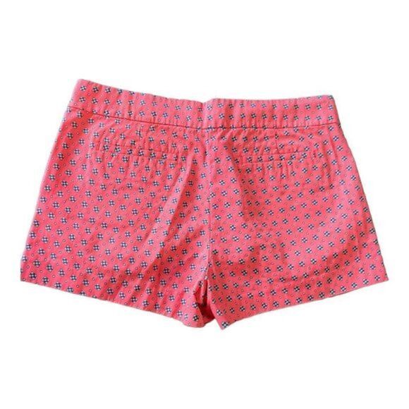 J. Crew Bright Coral Patterned Pleated Shorts Size 10 - Picture 2 of 8